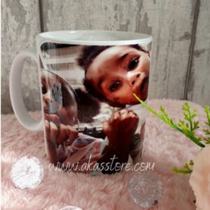 Mug flowers with name + photo