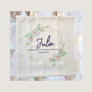 Floral tote | Floral tote name + Bible verses.